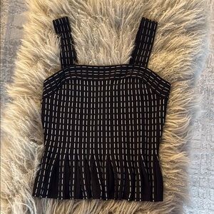 NWT Express Black and White Women's Peplum Sweater Top